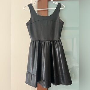 Aqua faux leather dress